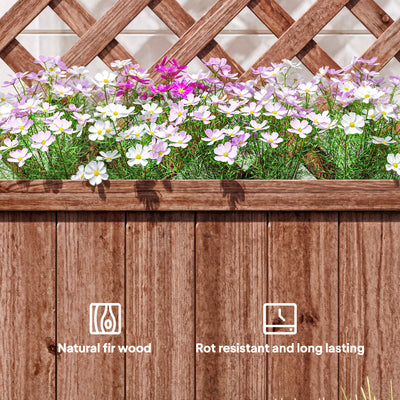 Wooden Raised Garden Bed, Raised Planter Box, Planter with Trellis for Climbing Plants Flowers