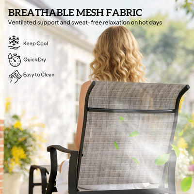 Outdoor Glider with Ottoman, Patio Glider Chair Set with High Back, Wide Seat for Porch, Garden, Backyard